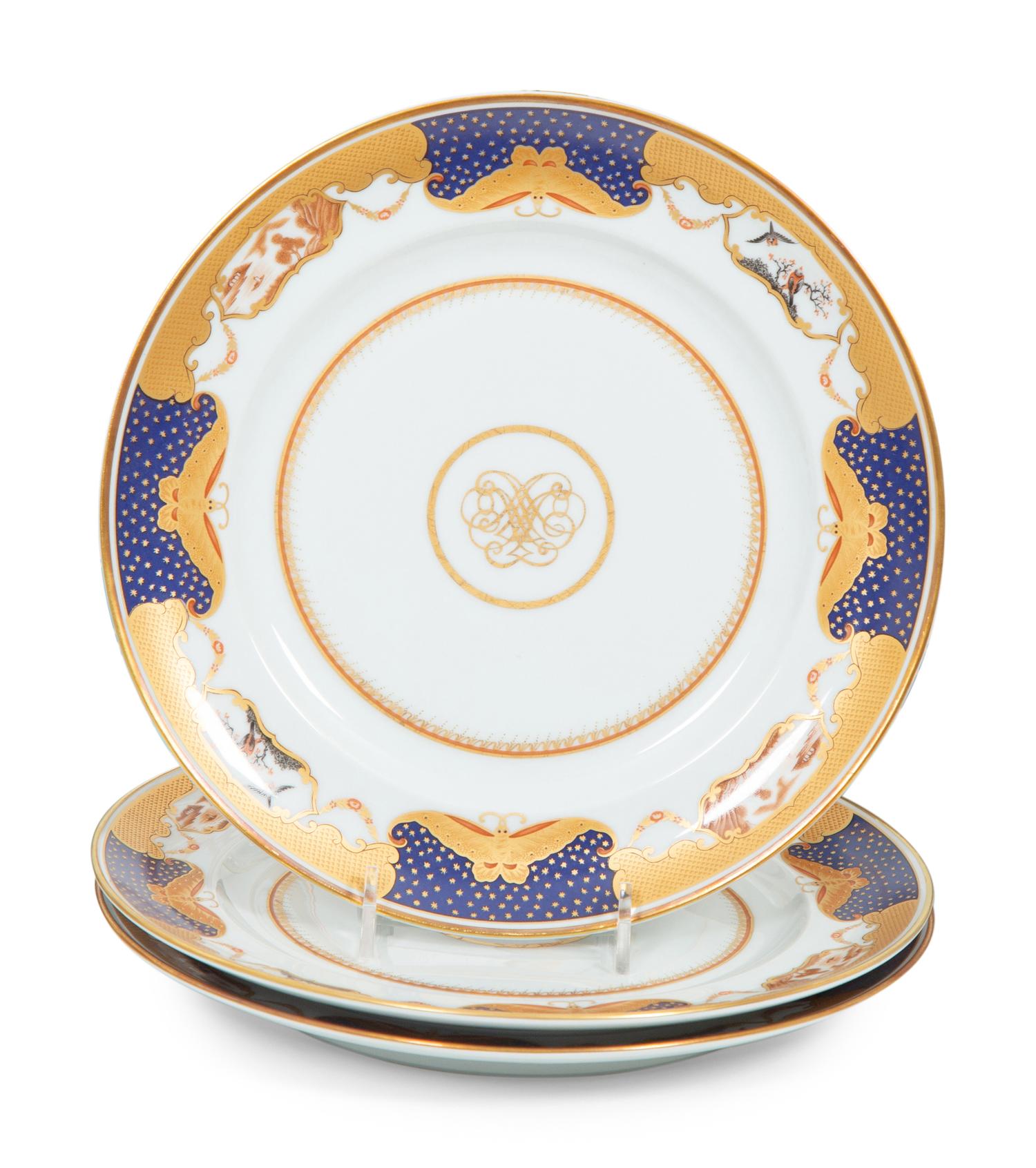A Mottahedeh Porcelain Golden Butterfly Dinner Service