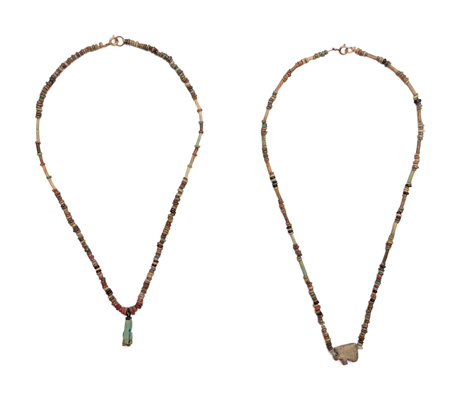 Two Egyptian Bead and Faience Necklaces