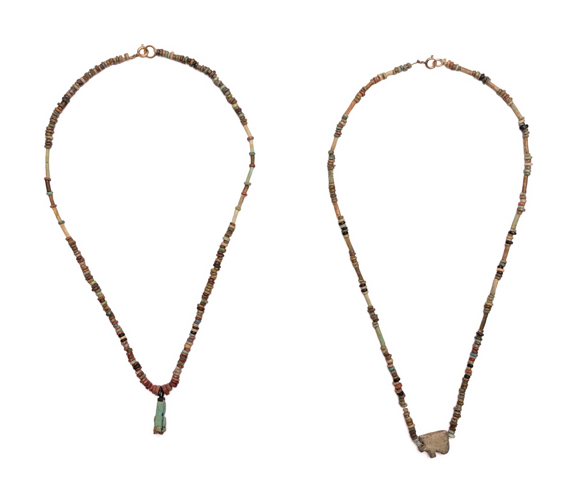 Two Egyptian Bead and Faience Necklaces