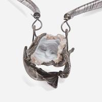 Stanley Lechtzin (American, b. 1936) A Custom Torque Necklace with Pendant, USA, mid 1970s