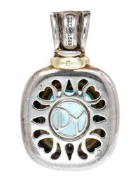 A Sterling Silver, 14 Karat Yellow Gold and Blue Topaz 'Noblesse' Enhancer/Pendant, David Yurman, 15.70 dwts.