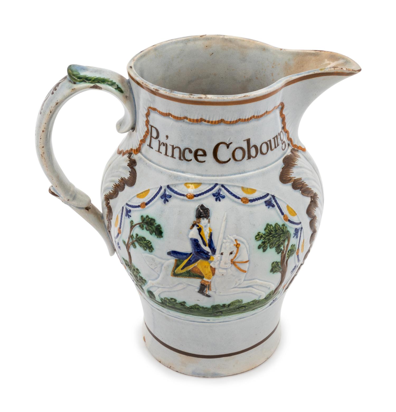 A Staffordshire Prattware Commemorative Jug