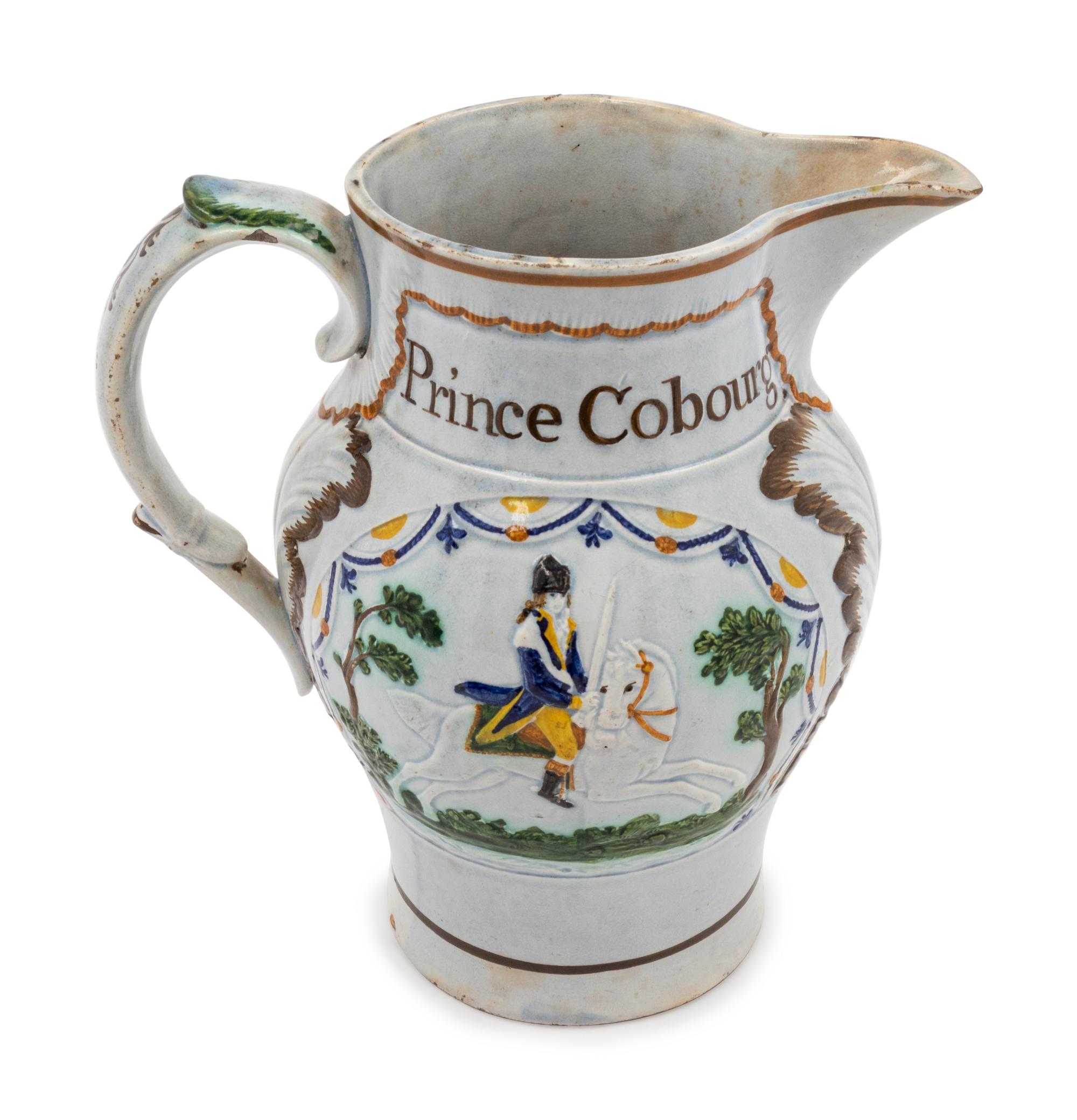 A Staffordshire Prattware Commemorative Jug