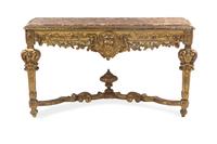 A Pair of Louis XVI Giltwood Console Tables, 18TH/19TH CENTURY WITH ALTERATION, Height 34 3/4 x width 57 1/4 x depth 14 3/4 inches. — 18TH/19TH CENTURY WITH ALTERATION,