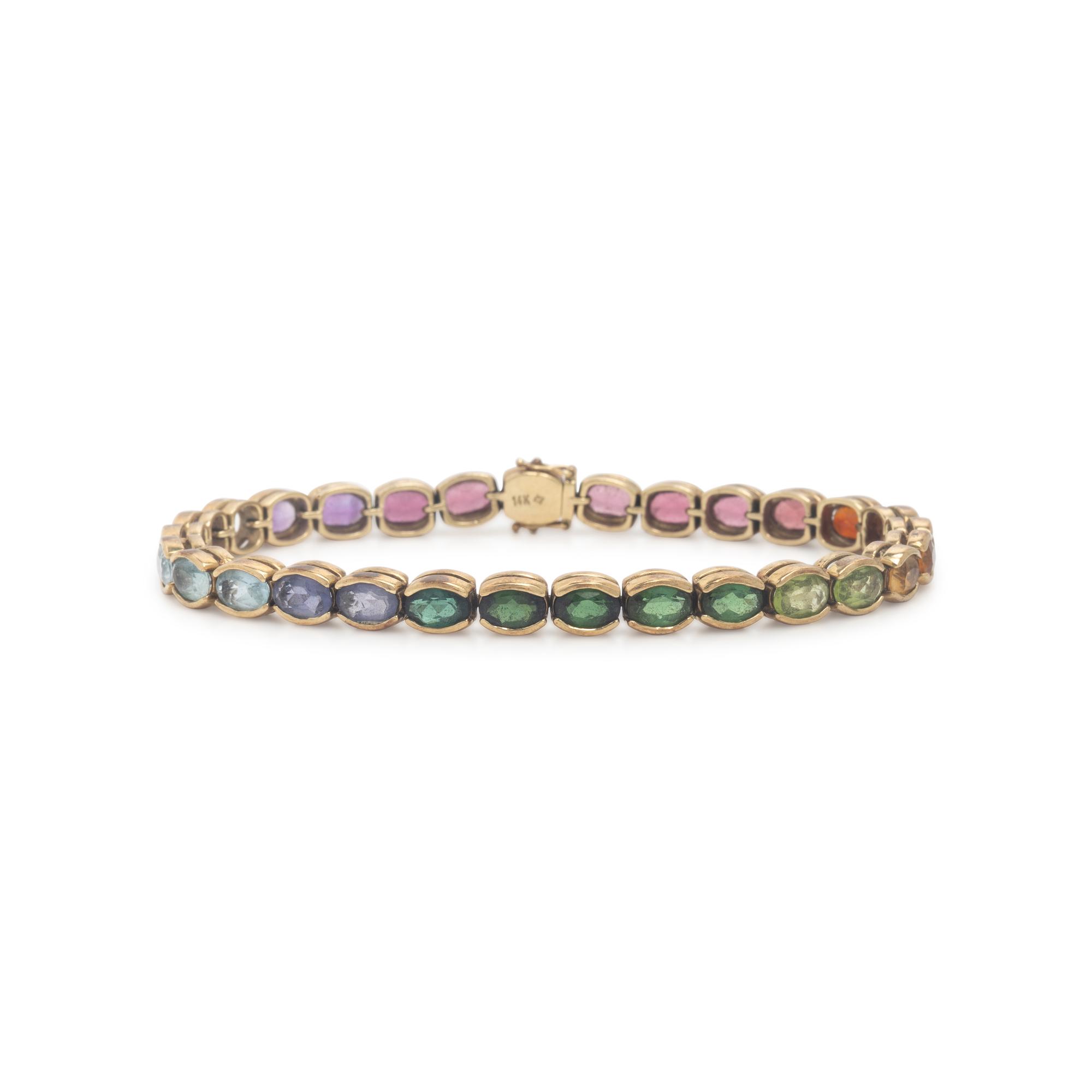 Yellow Gold and Multigem Bracelet