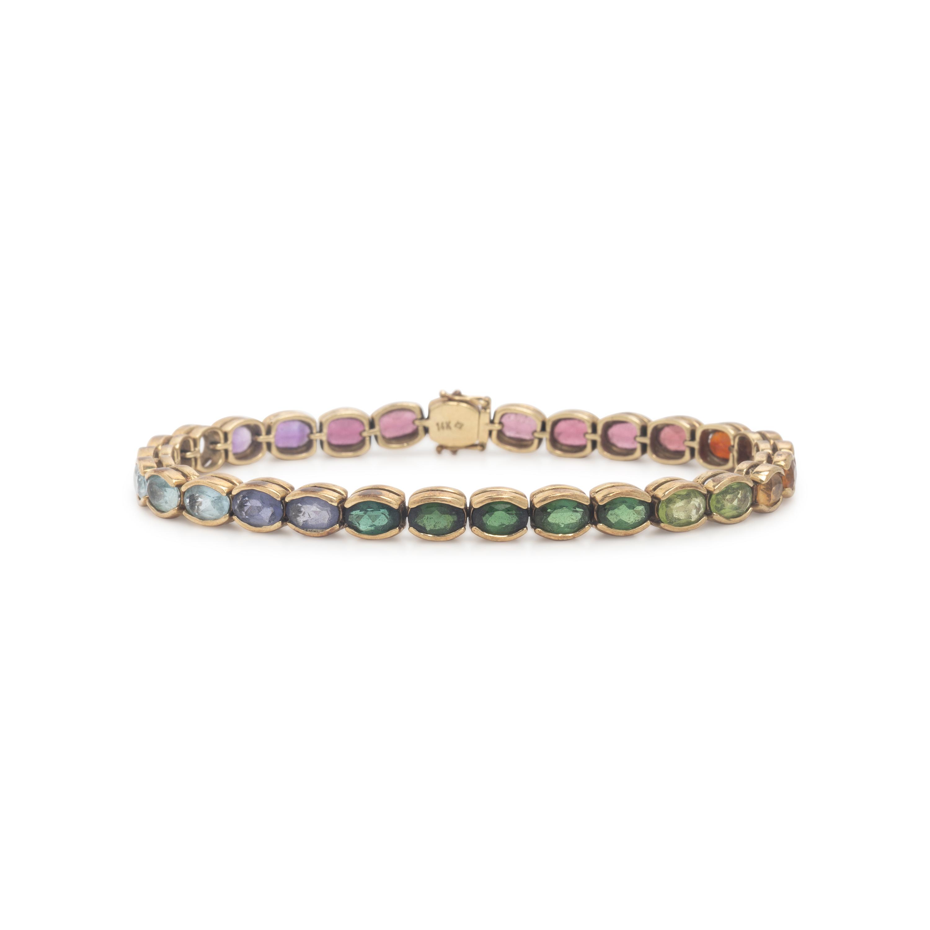 Yellow Gold and Multigem Bracelet