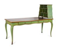A Louis XV Style Painted Cartonnier Desk