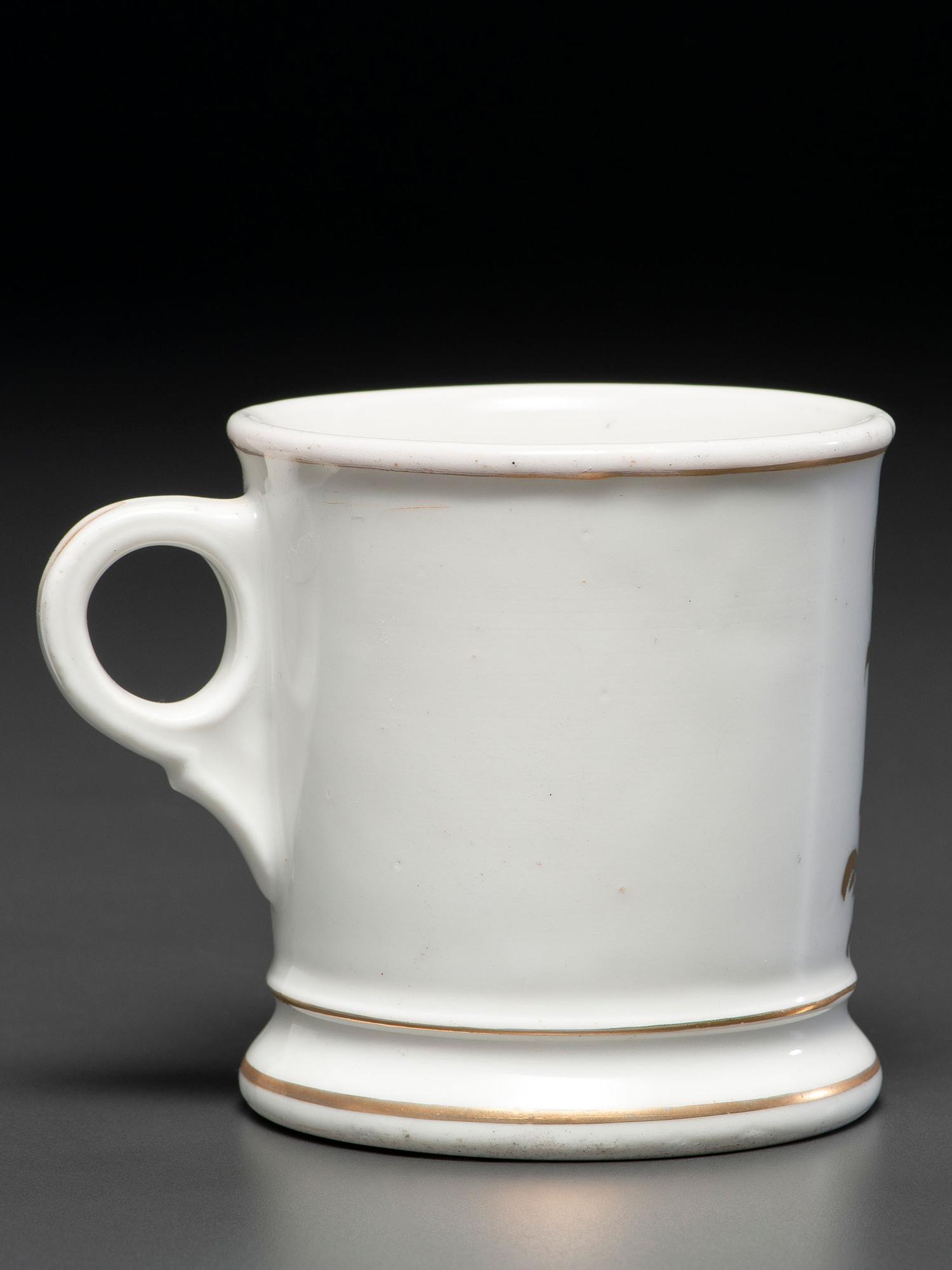 A Potter's Porcelain Occupational Shaving Mug Belonging to Julius Stoeffler