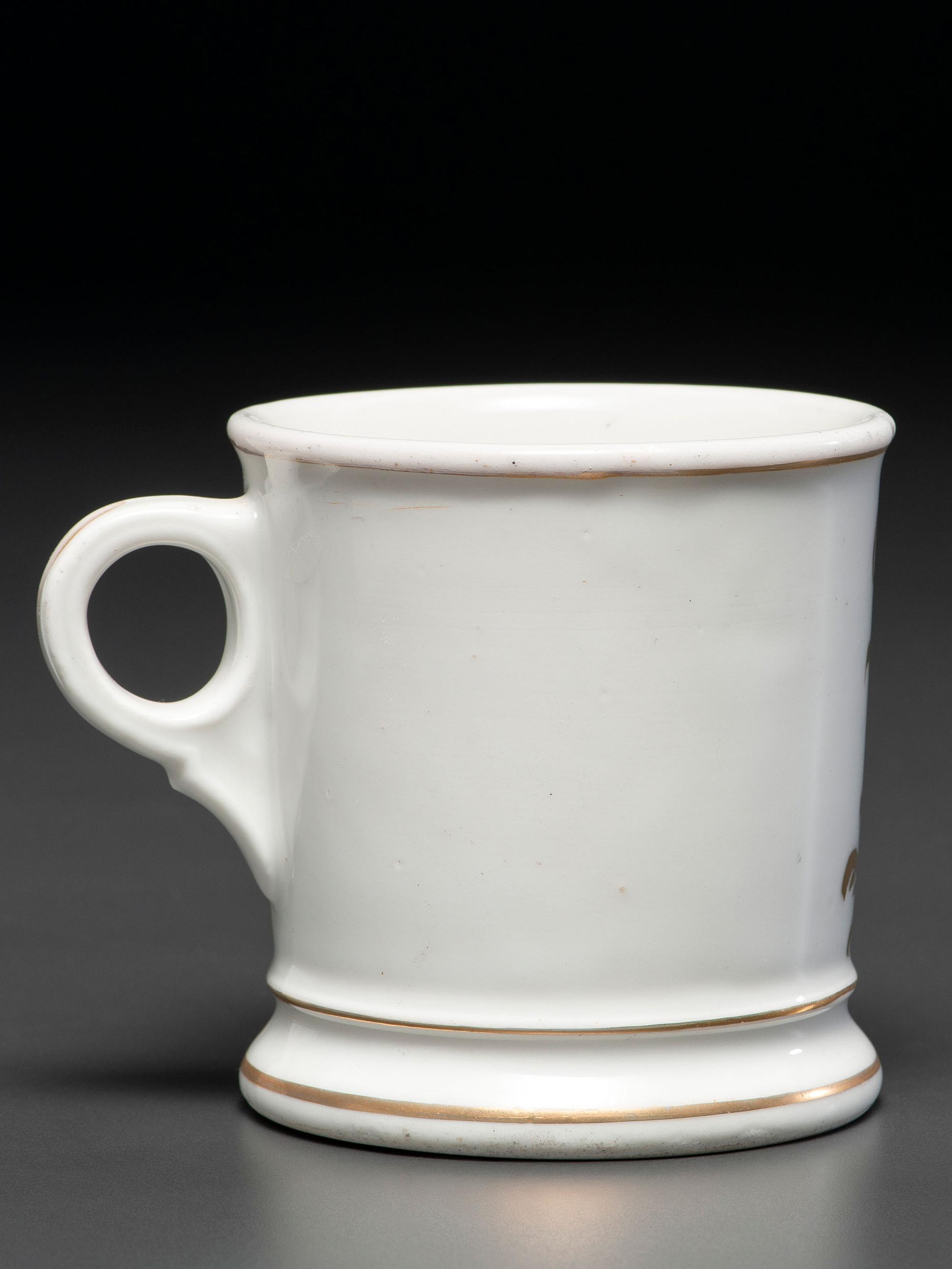 A Potter's Porcelain Occupational Shaving Mug Belonging to Julius Stoeffler