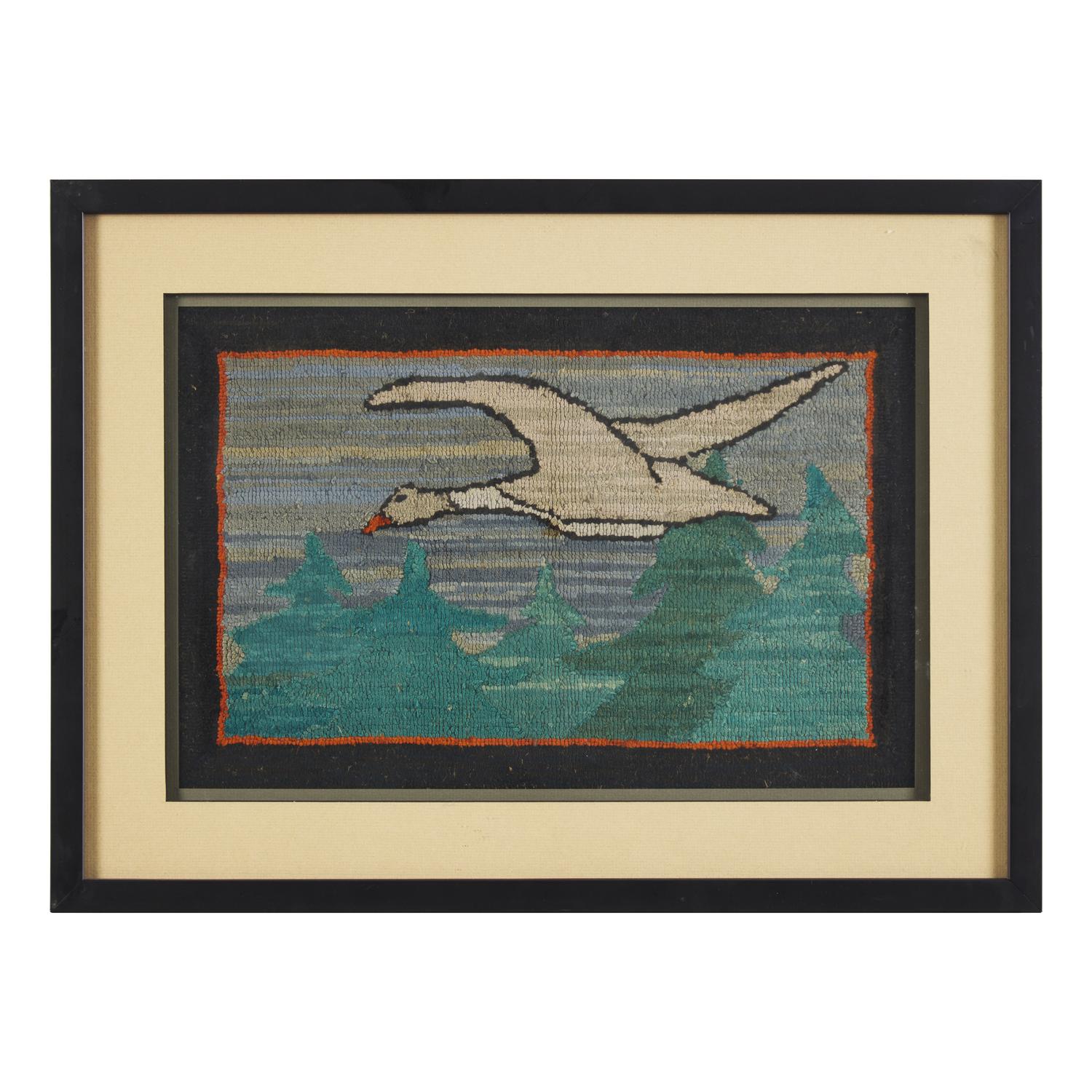 A Grenfell Table Mat Depicting a Snow Goose