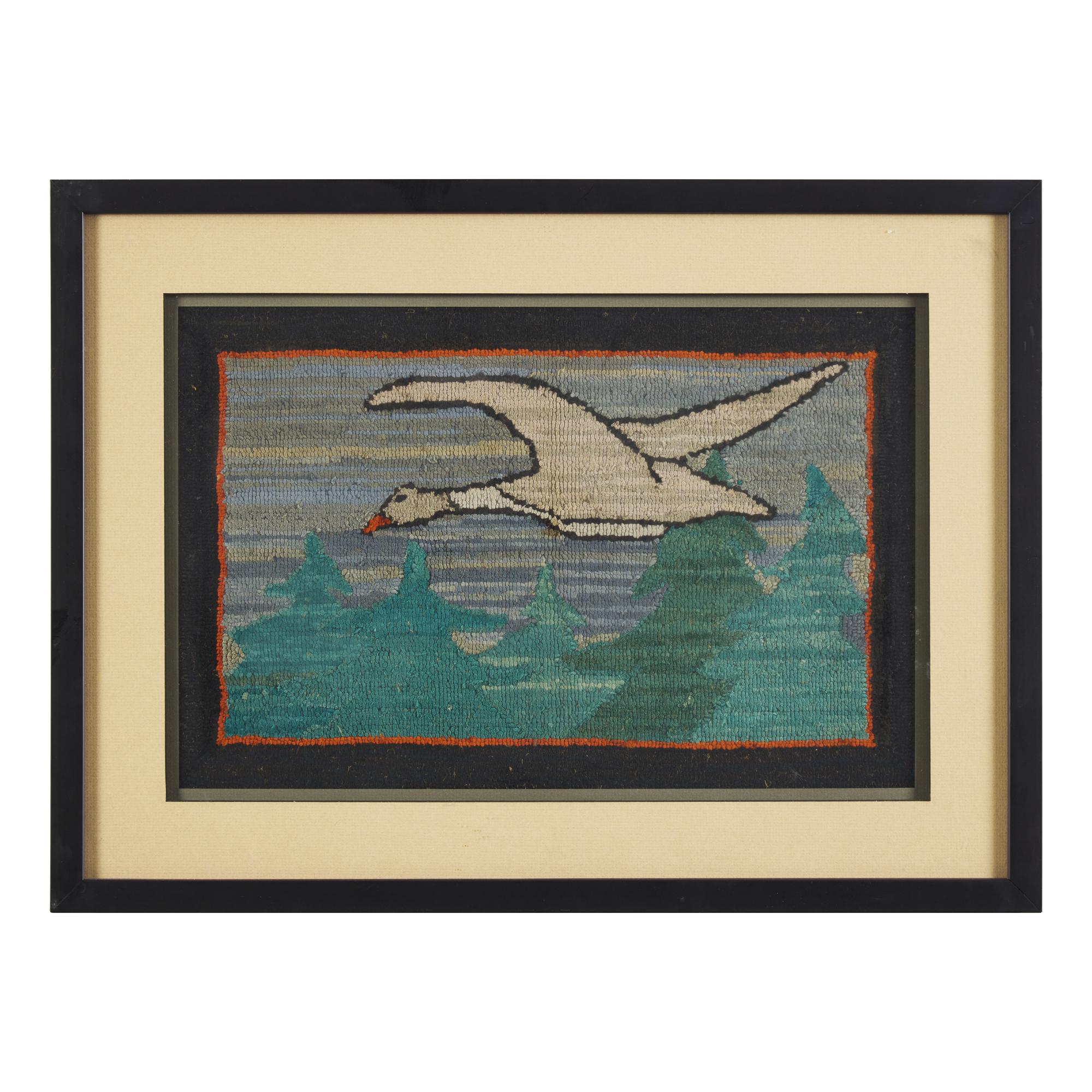A Grenfell Table Mat Depicting a Snow Goose