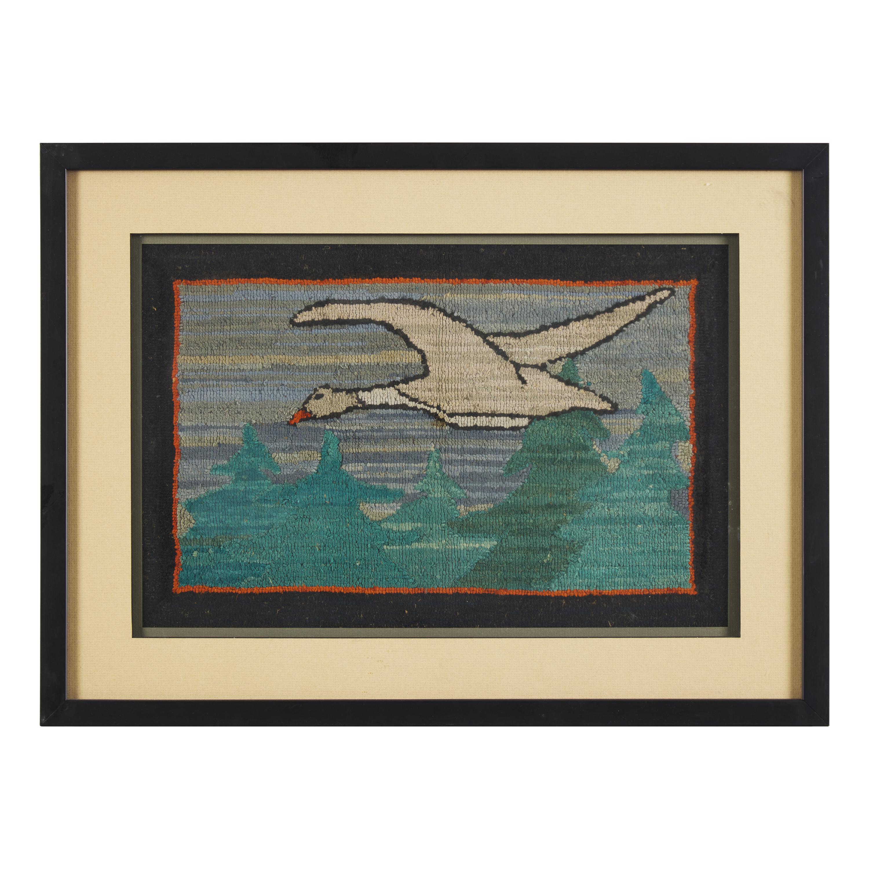 A Grenfell Table Mat Depicting a Snow Goose