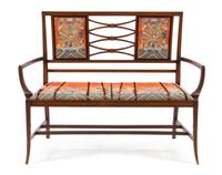 An Italian Mahogany Bench Height 36 1/8 x width 46 1/8 x depth 19 1/2 inches. — 19TH CENTURY