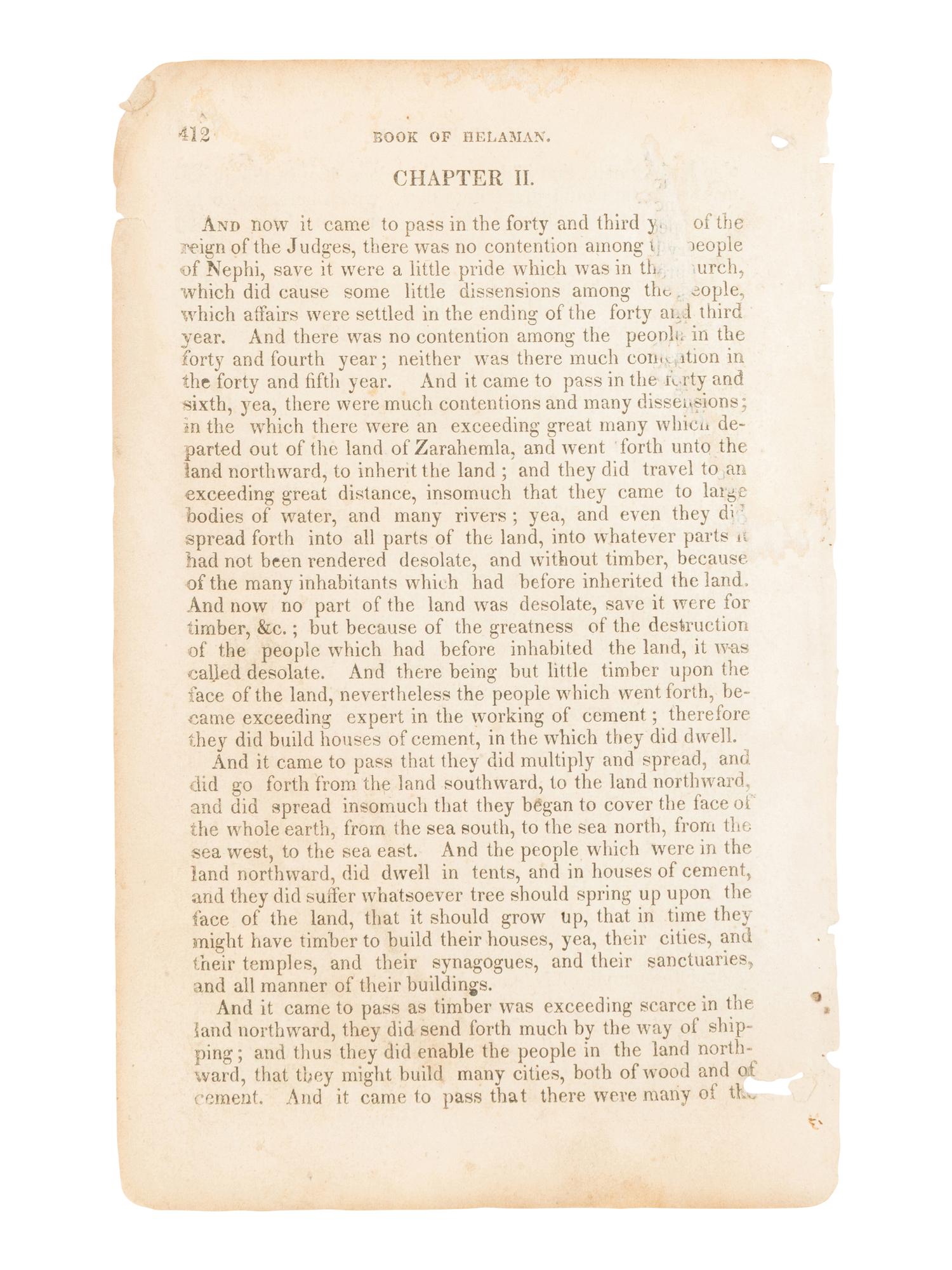 [LEAF BOOK - BOOK OF MORMON]. The First Mormon Book. A Celebration of the 1830 Book of Mormon with an Original Leaf . Salt Lake City: Benchmark Books, 2000.
