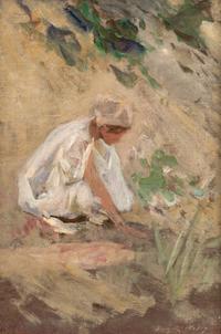 Study of a Girl in a White Gown , c. 1890s
