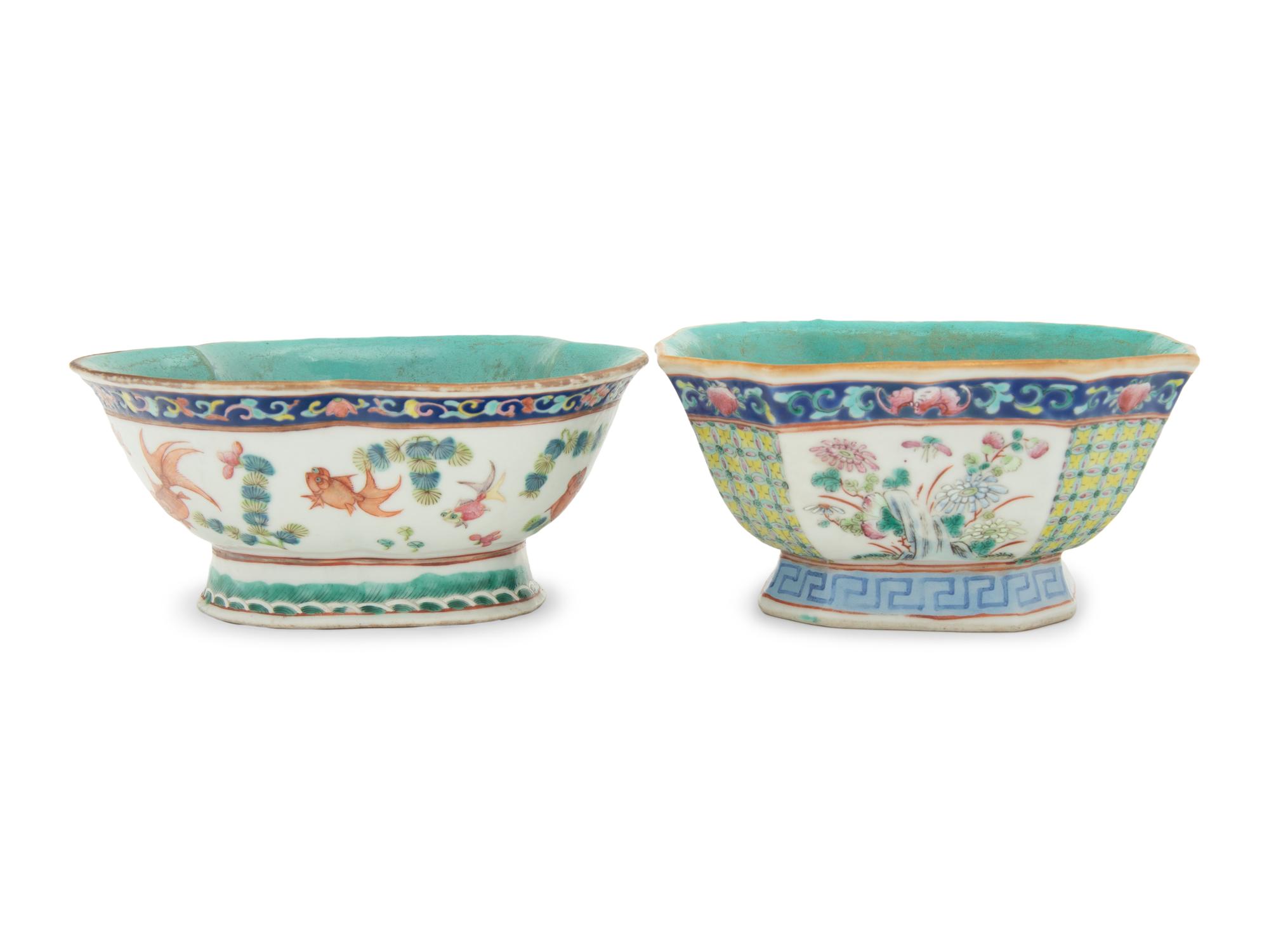 Two Chinese Famille Rose Porcelain Bowls