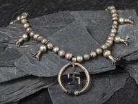 Navajo Whirling Log Squash Blossom Necklace
