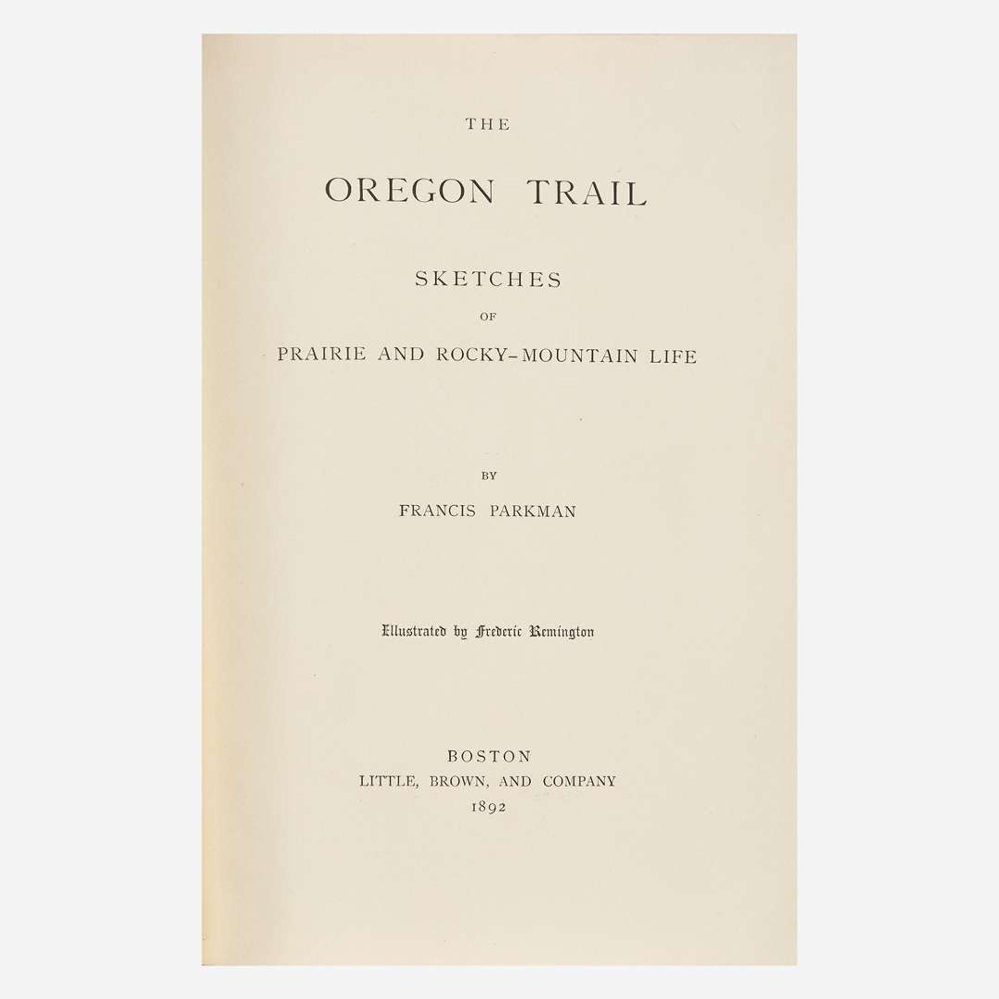 [Fine Bindings] Parkman, Francis The Oregon Trail, Sketches of Prairie and Rocky-Mountain Life