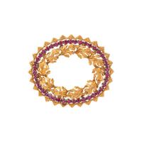 GOLD AND RUBY LEAF BROOCH