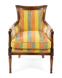 A Directoire Style Walnut Bergere Height 34 1/4 inches. — MID-20TH CENTURY