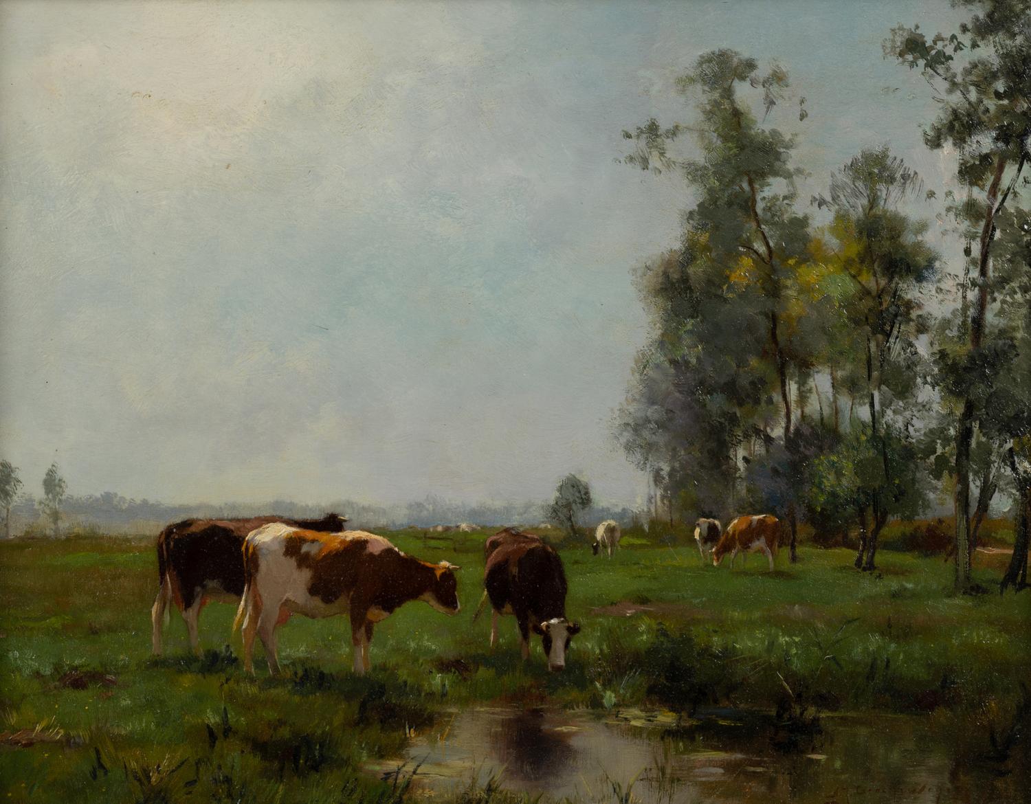 Rural Landscape with Grazing Cattle