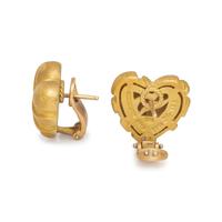 KIESELSTEIN-CORD, YELLOW GOLD HEART EARCLIPS