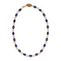 FABERGÉ, BLUE ENAMEL, DIAMOND, AND YELLOW GOLD NECKLACE