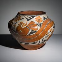 Acoma Pottery Olla, with Parrot