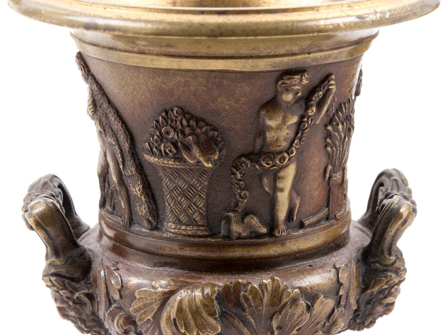 Five Neoclassical Gilt and Patinated Bronze Table Articles