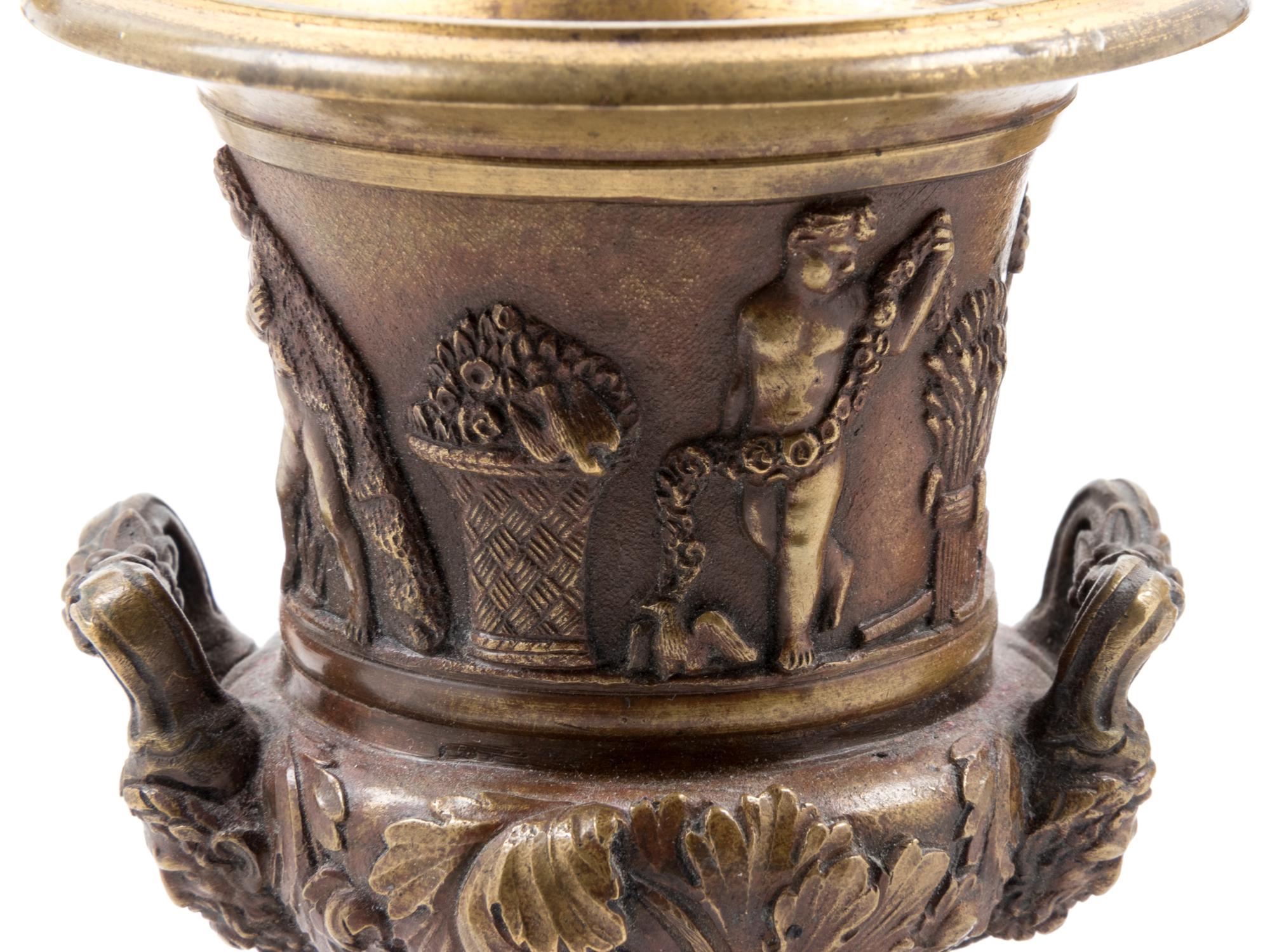 Five Neoclassical Gilt and Patinated Bronze Table Articles