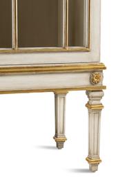 A Louis XVI Style Painted and Parcel Gilt Bookcase