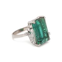 GREEN TOURMALINE AND DIAMOND SET