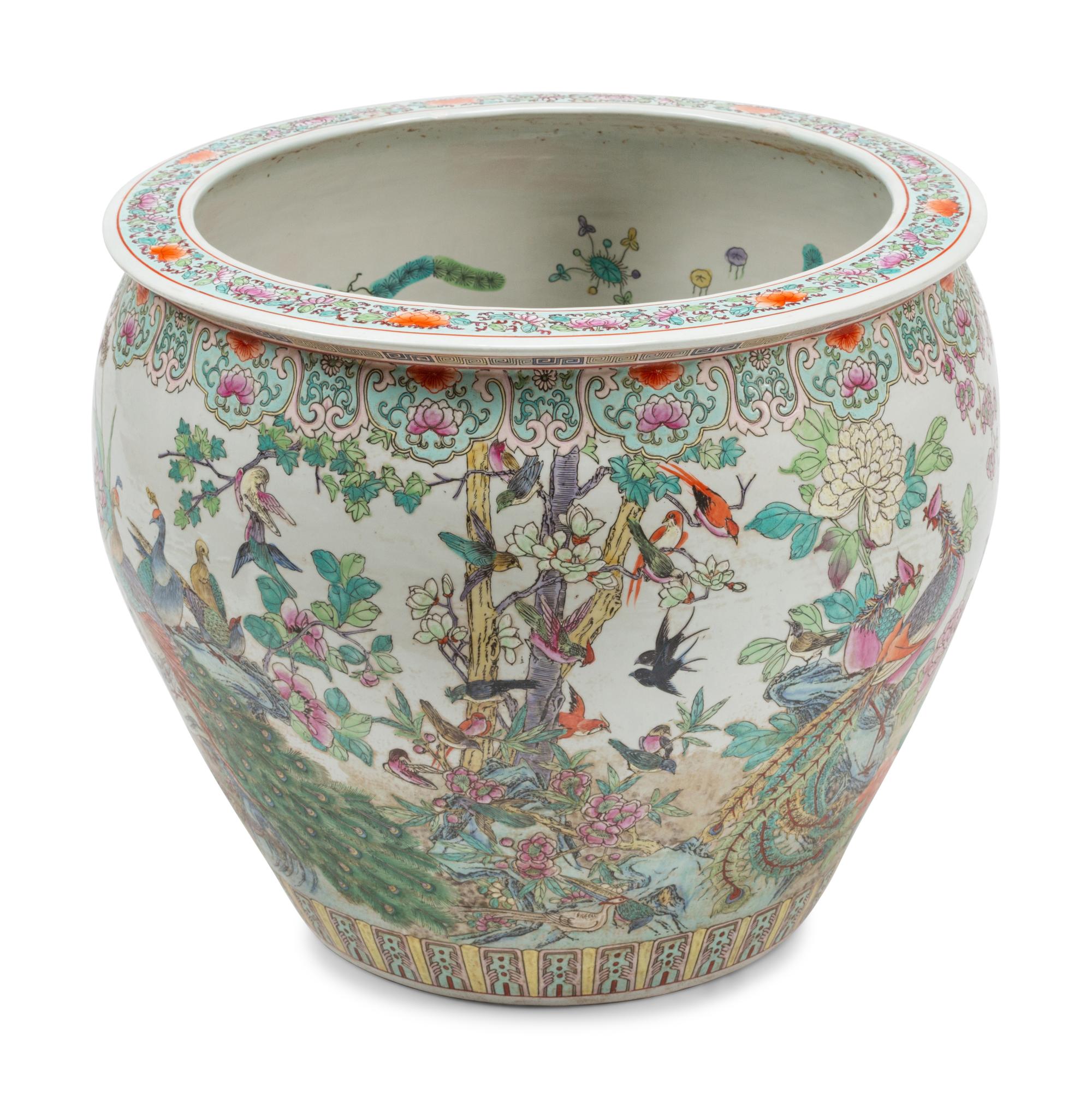A Chinese Export Enameled Porcelain Fish Bowl