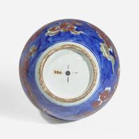 A Chinese underglaze blue and red-decorated “Dragon” vase 青花釉裡紅龍紋瓶 18th to early 19th century ????????