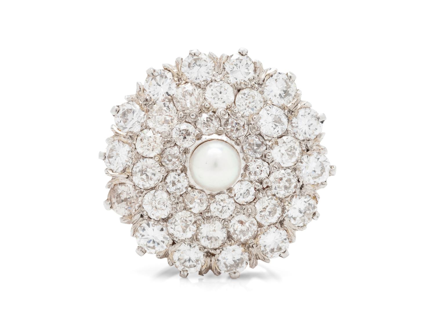 A Single Edwardian Platinum Topped Yellow Gold, Diamond and Pearl Earring,