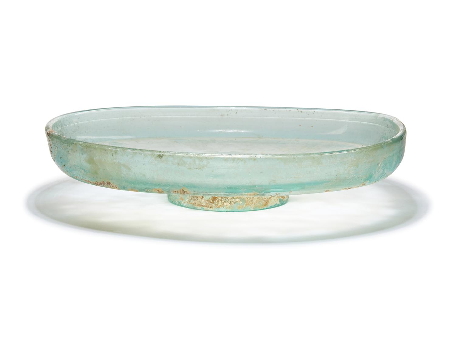 Three Roman Green Glass Plates