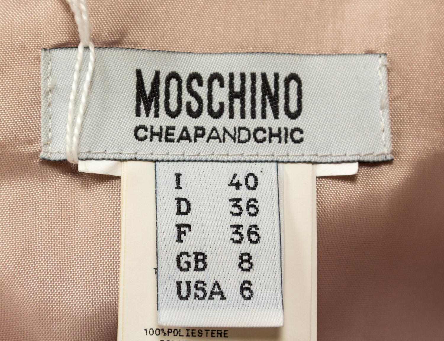 A Moschino Mauve Face Dress, Size 6.