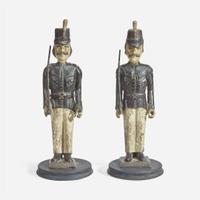 A pair of carved and painted wooden soldiers England, 19th century