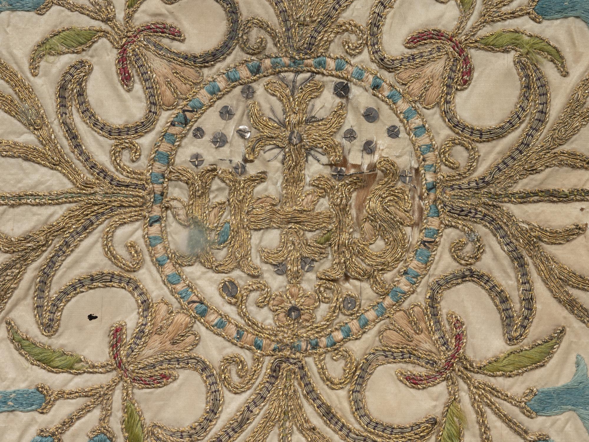 A Metallic Thread Embroidered Panel