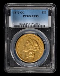 A United States 1872-CC Liberty Head $20 Gold Coin