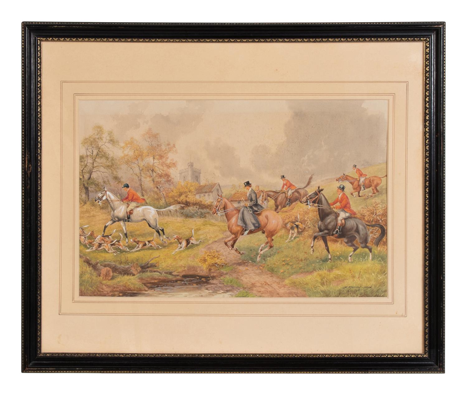 Henry Murray (British, 19th Century) Hunting Scenes watercolor on paper