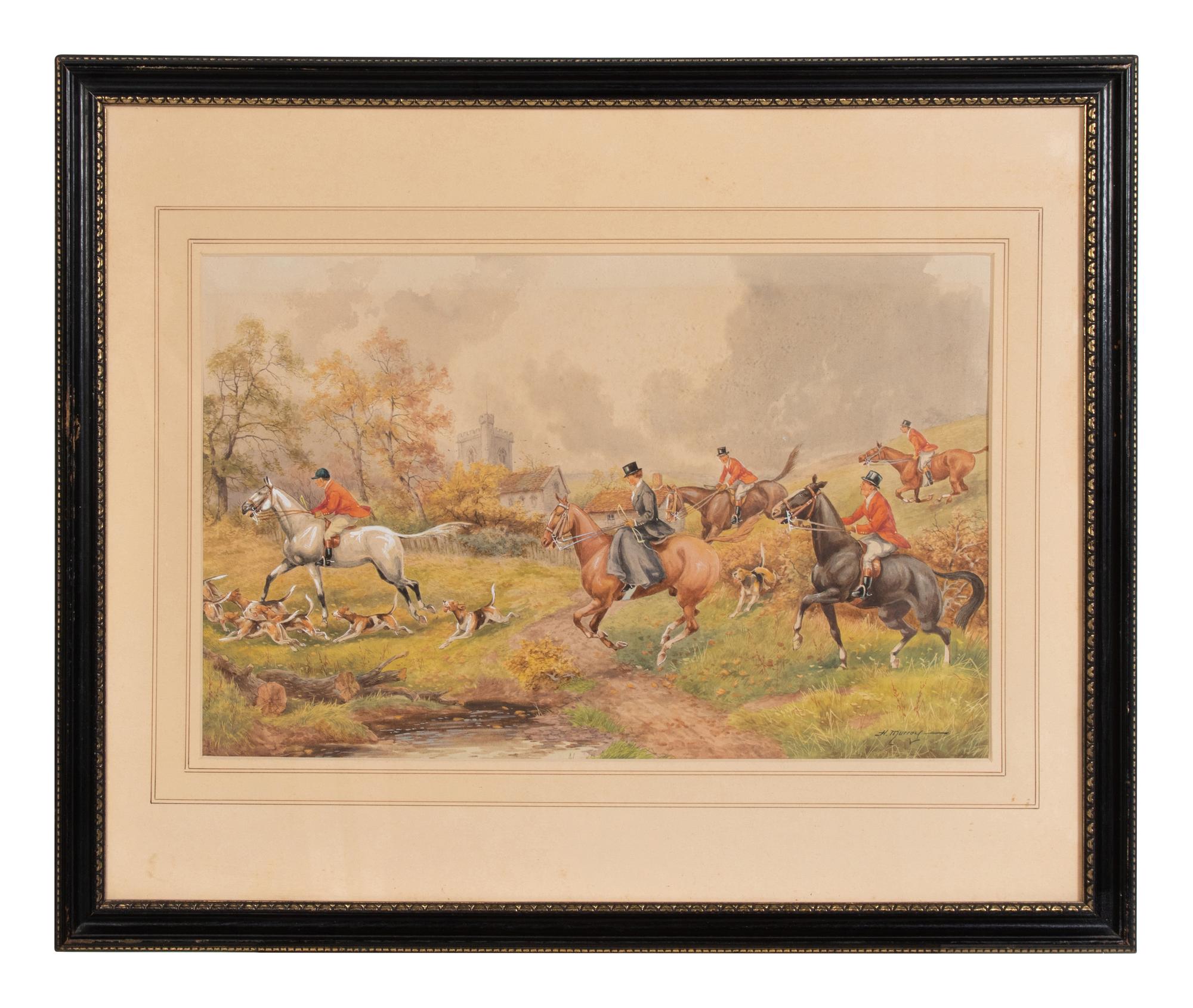 Henry Murray (British, 19th Century) Hunting Scenes watercolor on paper