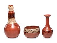 Pottery Vases and Bowl