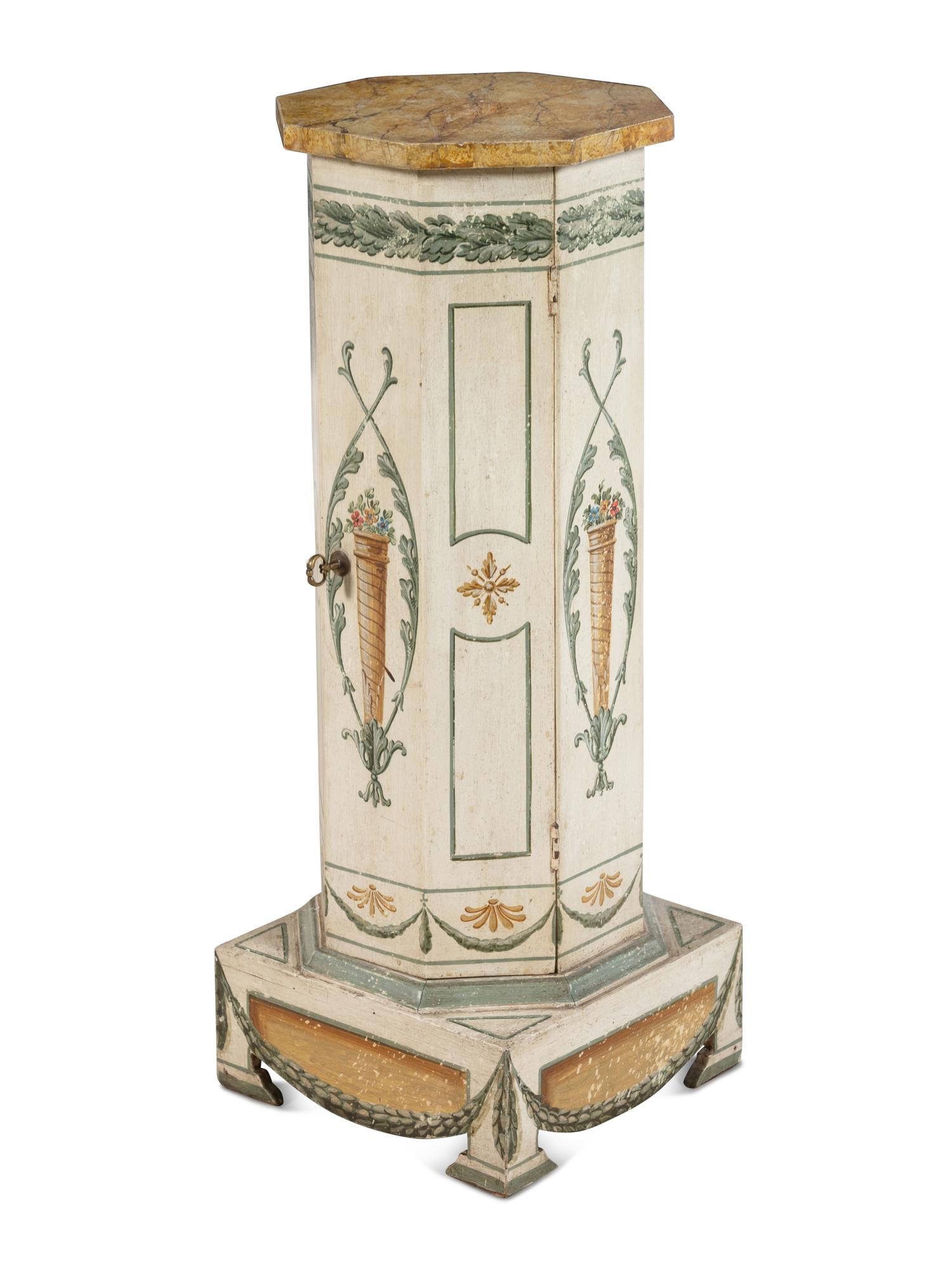 A Continental Painted Wood Pedestal
