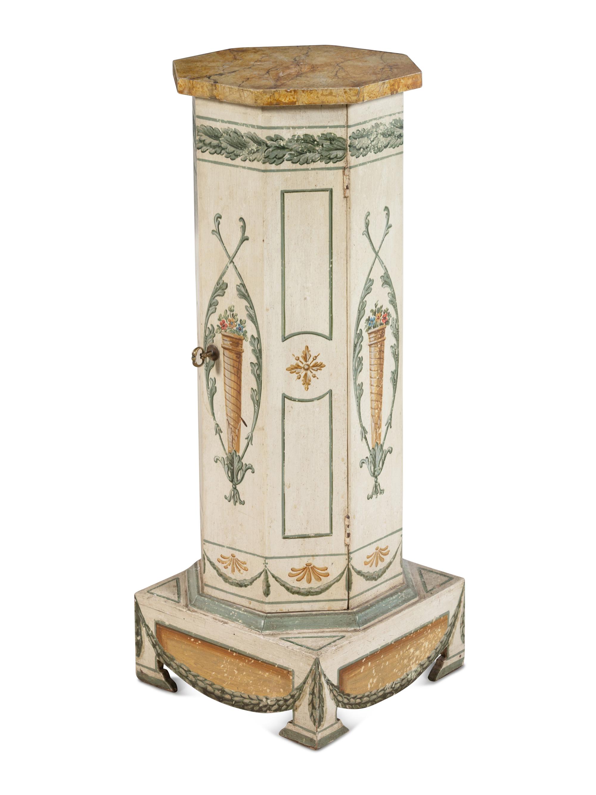 A Continental Painted Wood Pedestal