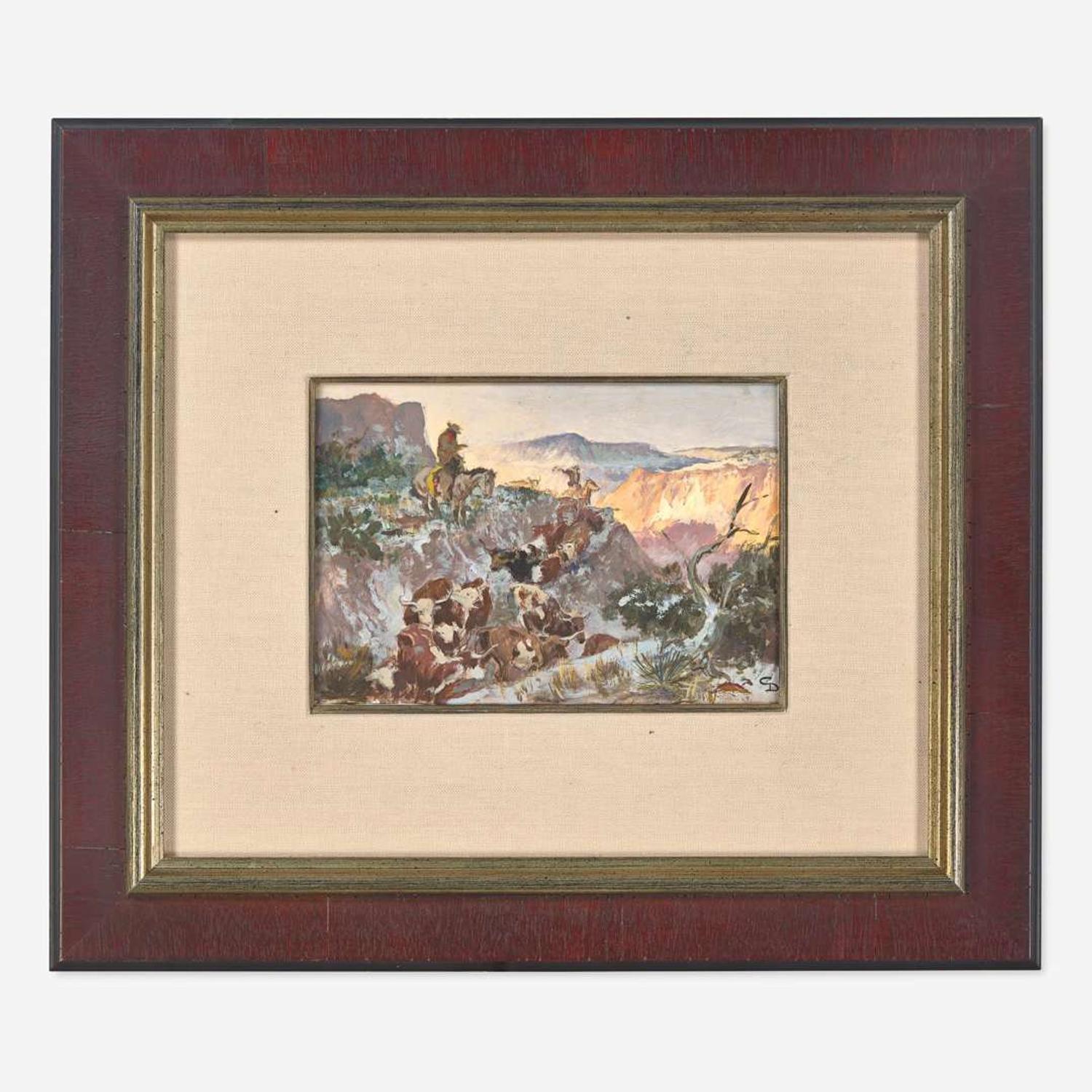 Charlie Dye (American, 1906-1972) Driving the Herd