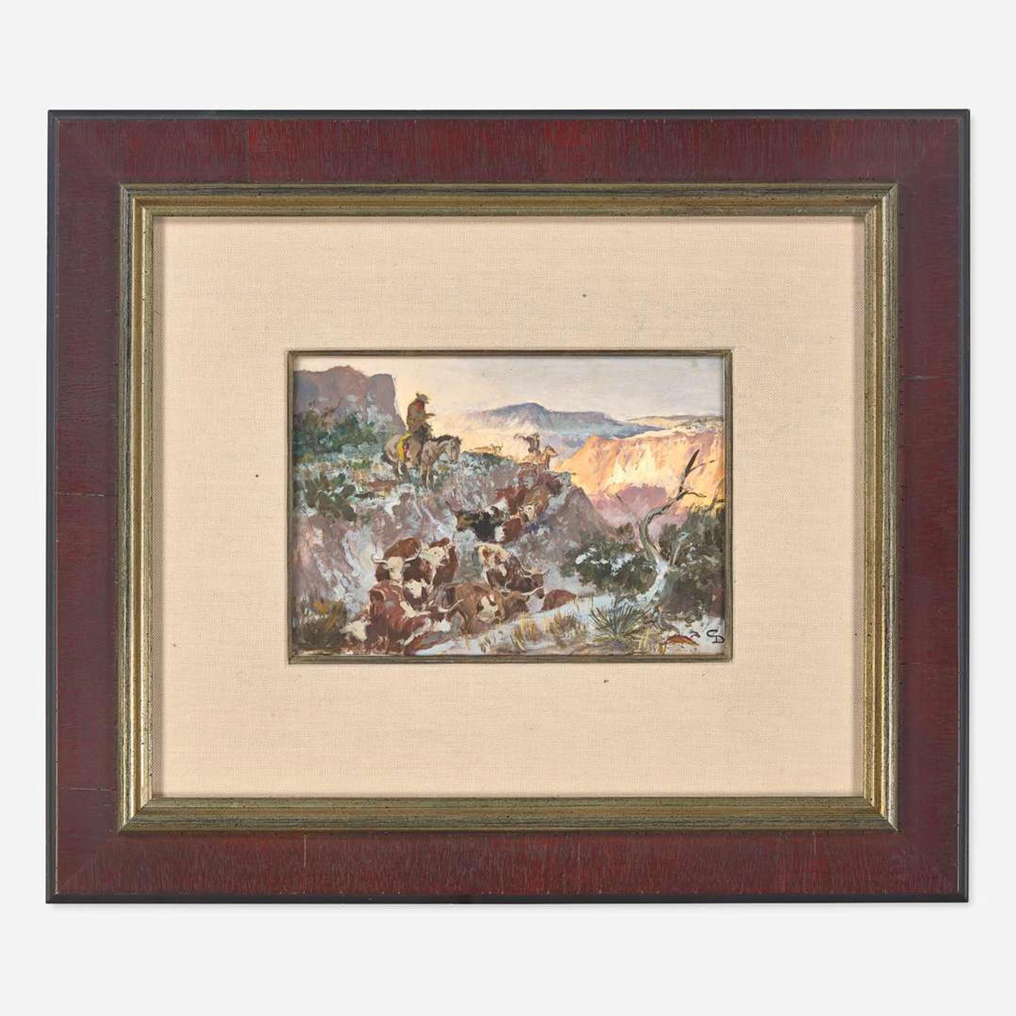 Charlie Dye (American, 1906-1972) Driving the Herd