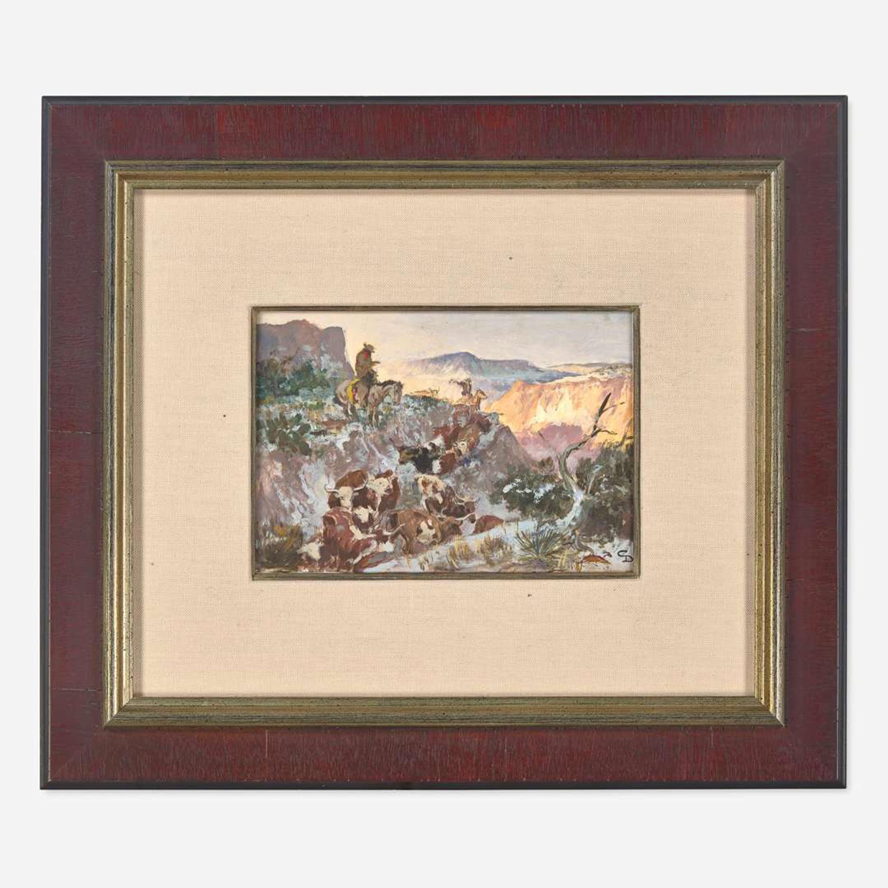 Charlie Dye (American, 1906-1972) Driving the Herd