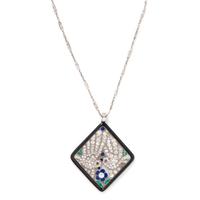 GEORGES L'ENFANT, FRENCH, ART DECO, DIAMOND AND GEMSTONE PENDANT