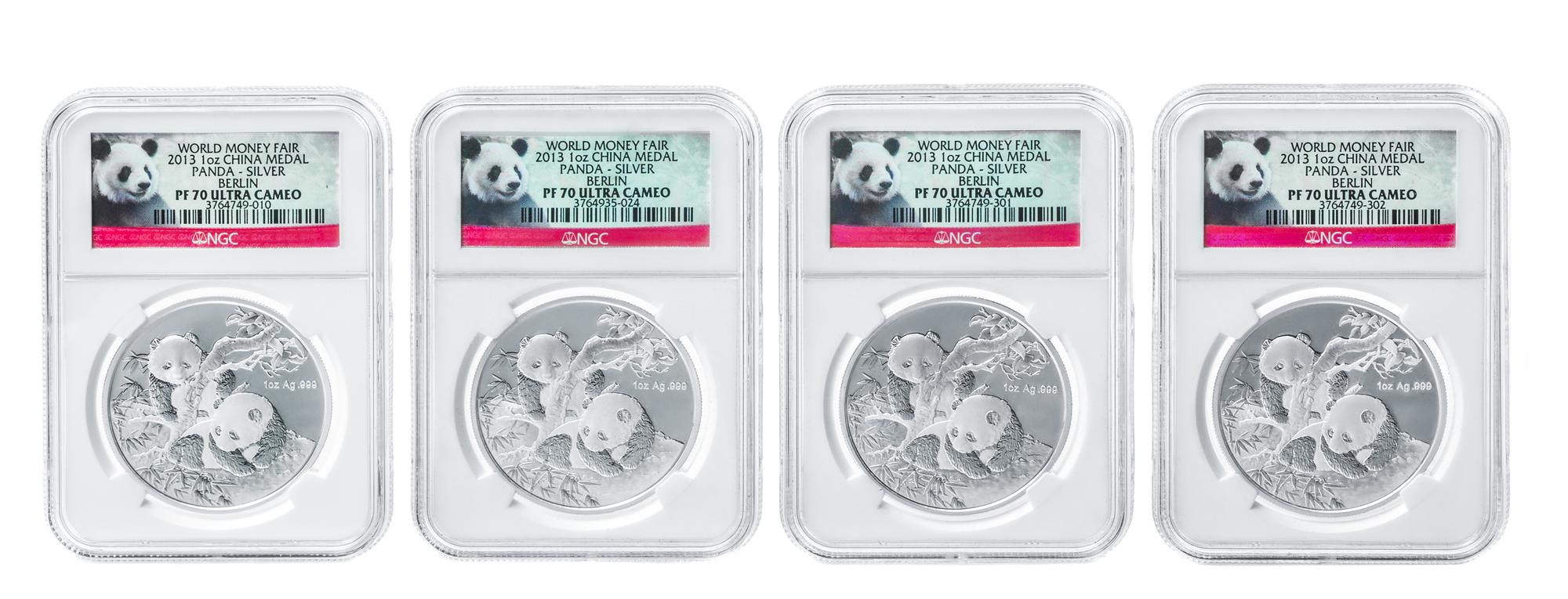 A Group of Eight China 2013 Panda Commemorative 1 oz. Silver Proofs